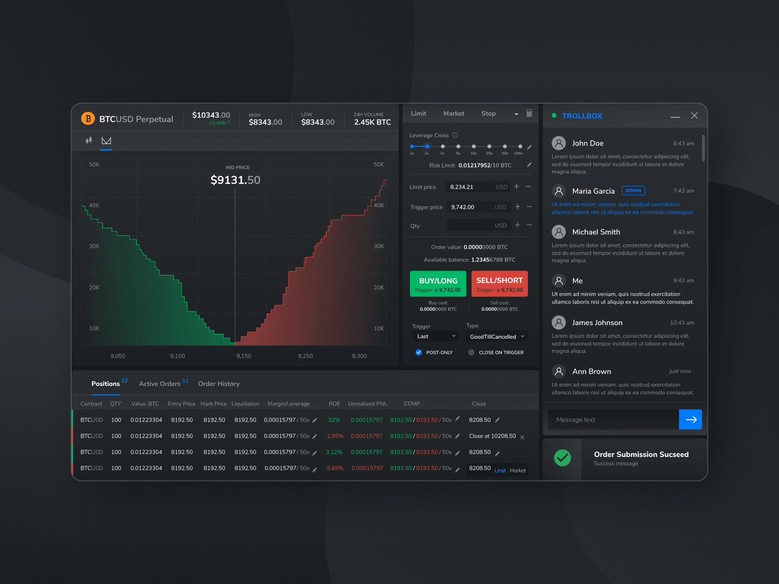 Trading Terminal Design for DueDEX Exchange