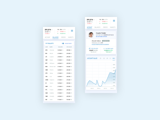 Crypto Exchange User Account and Wallets Template Designs