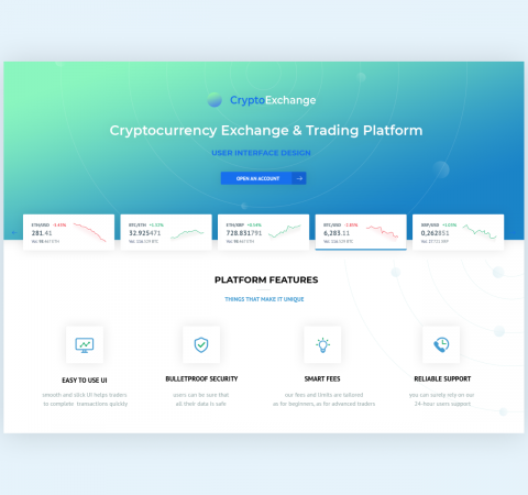 Crypto Exchange Home Page Template Design