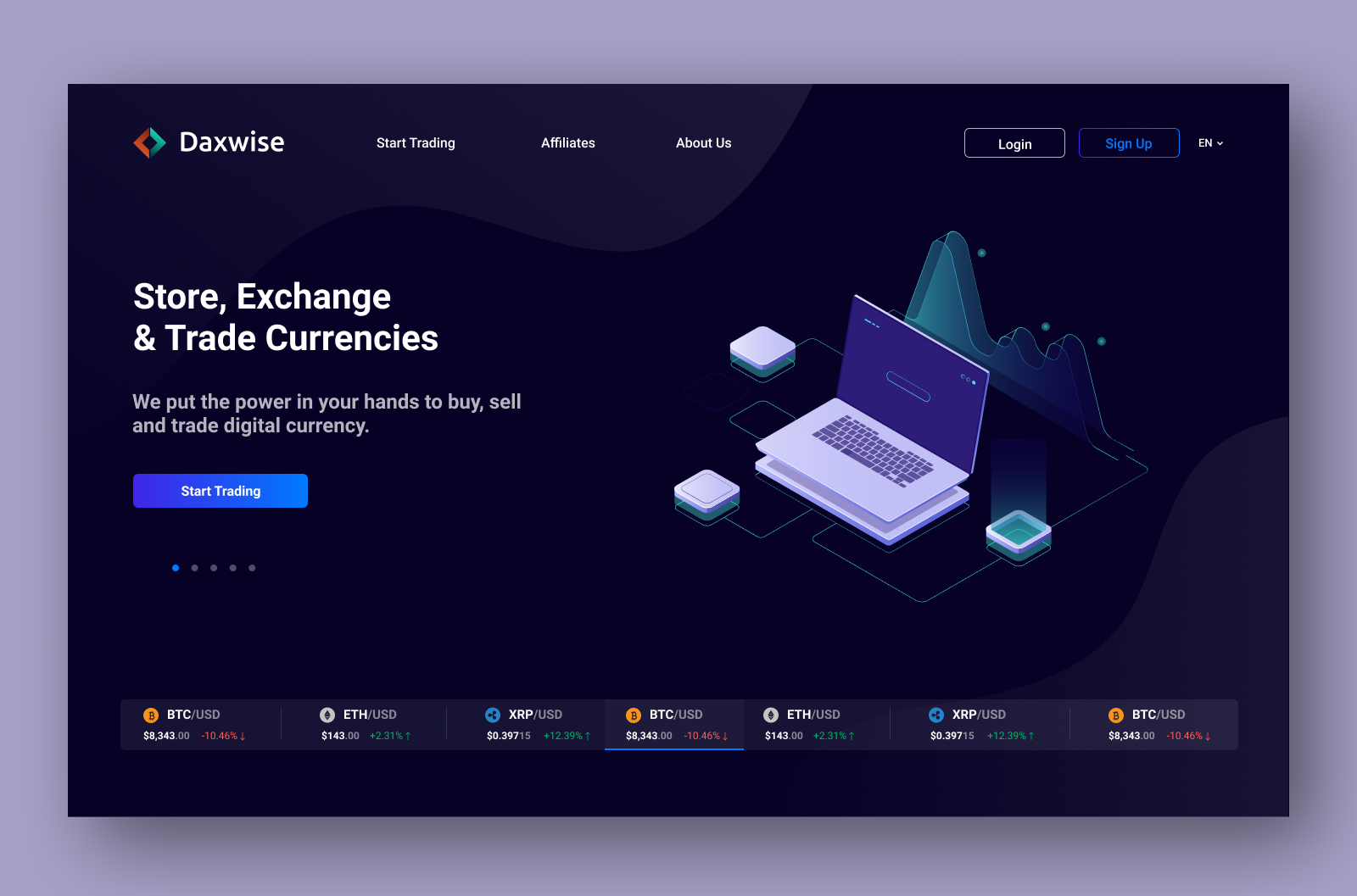 Daxwise Landing Page