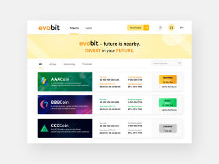 Token Sales List - evoBit Launchpad