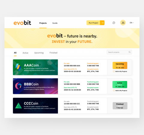 evobit all token sales