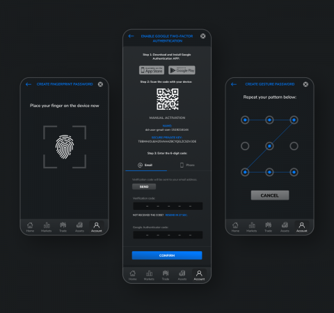 DueDEX Mobile auth