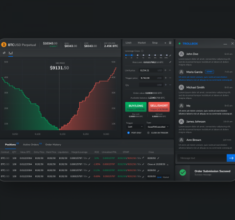 Trading Terminal page design variation for DueDEX Exchange.