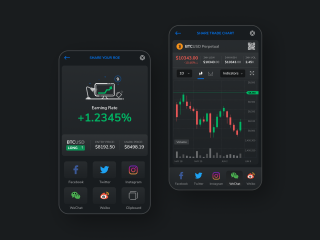 Mobile designs for DueDEX, Crypto Derivatives Trading