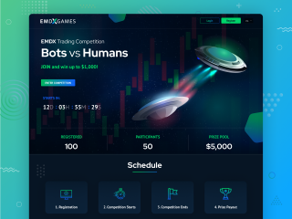 Trading Competition Screen for EMDX Crypto Exchange