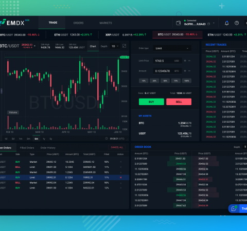 Spot Trading UI for EMDX Crypto DEX