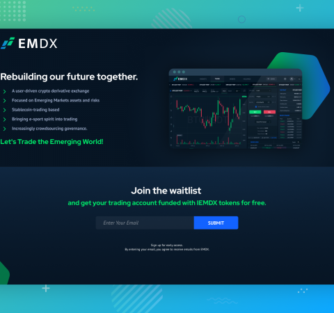 Waitlist Landing Page for EMDX Crypto DEX