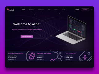 Home Page for AzBit Crypto Exchange