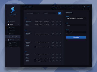 Wallet Address Book for Skyrus Exchange