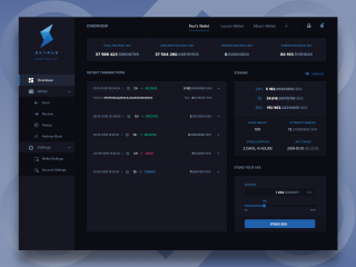 UX Design for Skyrus Core Wallet App