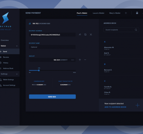 Skyrus Wallet Send Funds